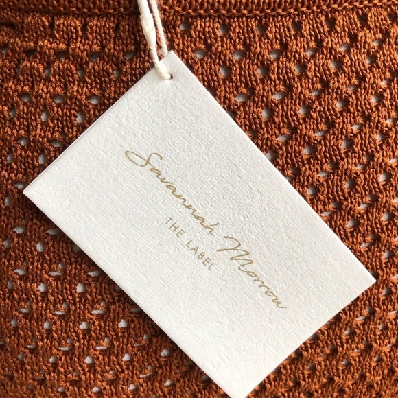 Savannah Morrow Anthropologie Tiva Dress Crochet Knit Maxi Terra Cotta Brown - Picture 13 of 14